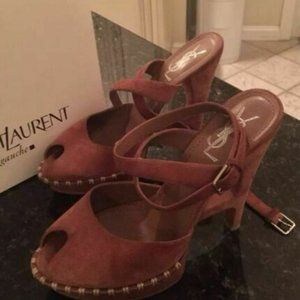 YSL Saint Laurent Nude Heel, Sandals, Platform